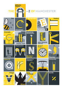 The A-Z of Manchester Poster Print