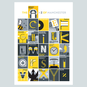 The A-Z of Manchester Poster Print