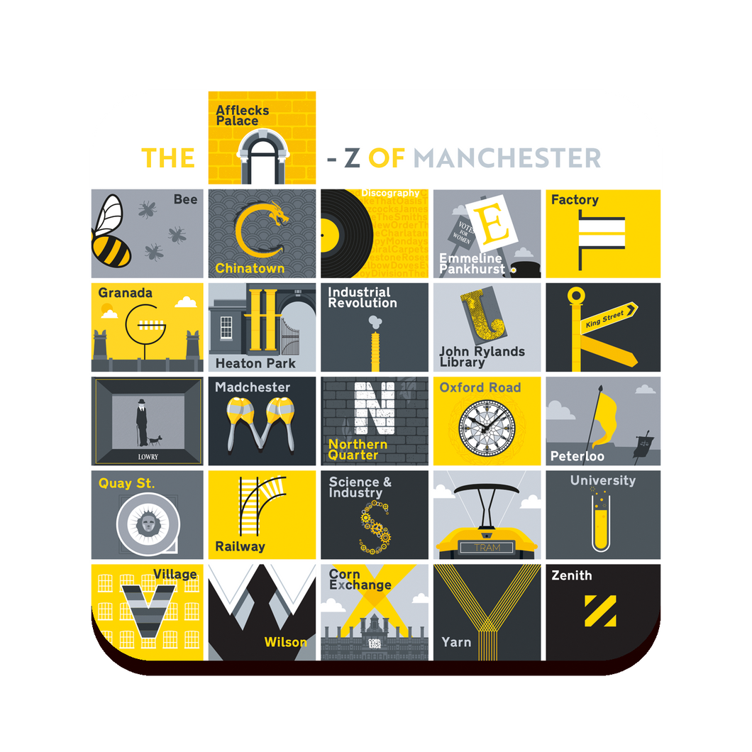 A-Z of Manchester Drinks Coaster