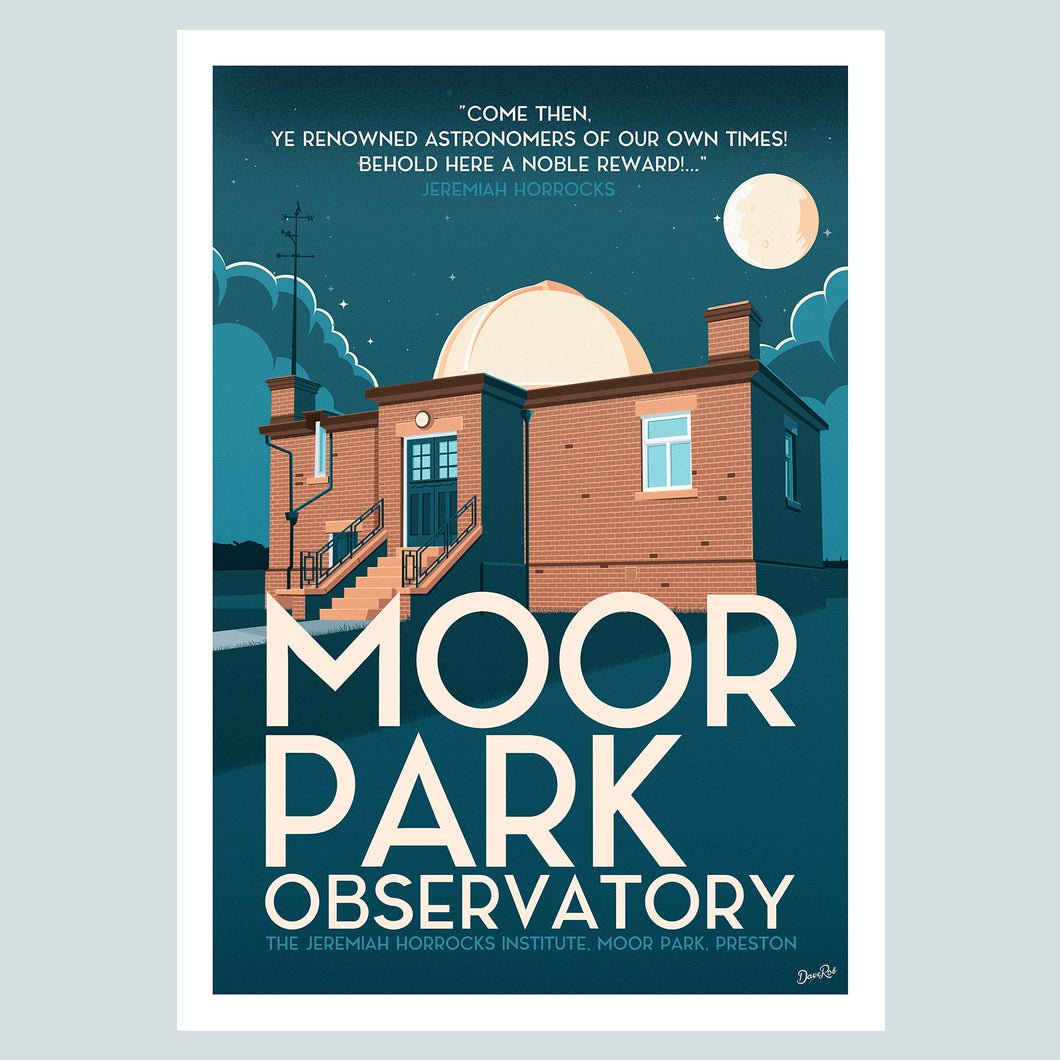 Moor Park Observatory in Preston Vintage Travel Poster Print